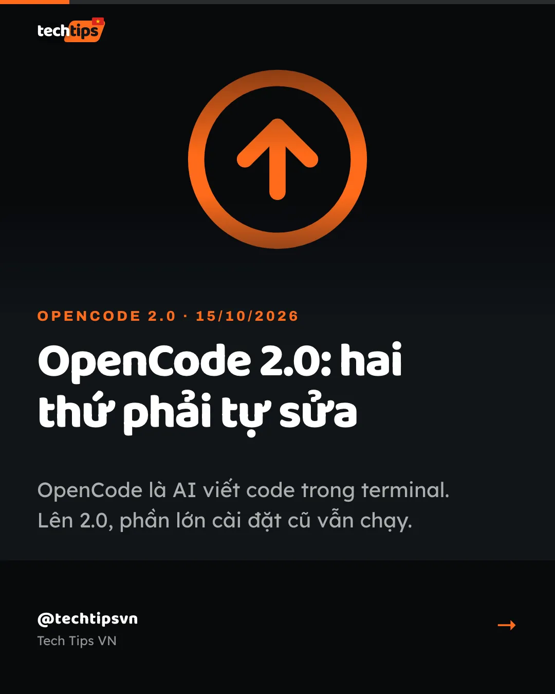 Slide bìa: Lên OpenCode 2.0: config cũ vẫn chạy, plugin 1.0 và CLAUDE.md thì không