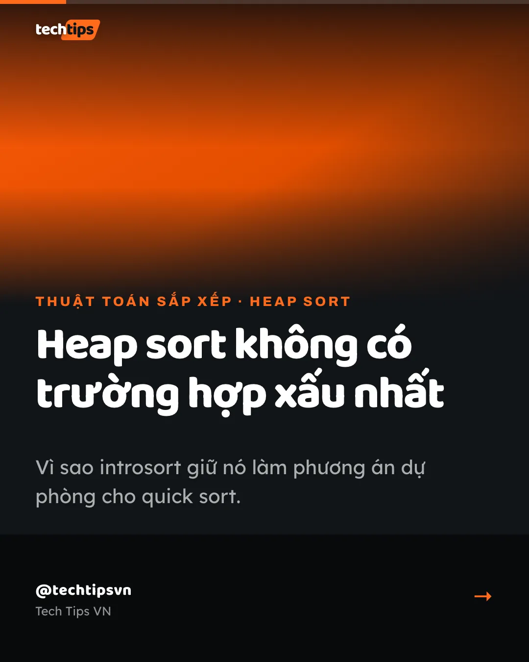 Slide bìa: Heap sort chậm hơn quick sort nhưng thư viện vẫn giữ nó, và đây là lý do